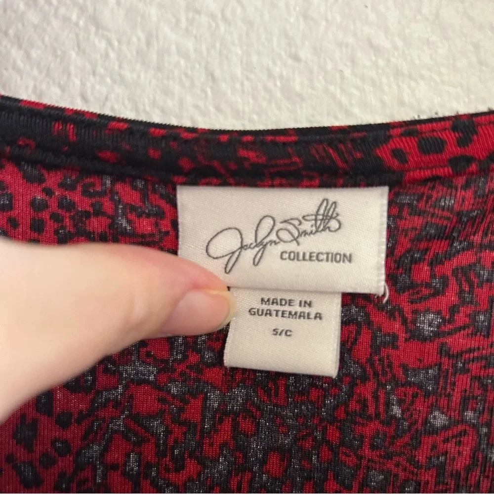 Elegant Red and Black Dark Romantic Women's Top - Picture 3 of 5